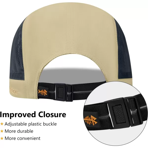 BASSDASH Folding Fishing Baseball Cap UPF 50 Water Resistant Outdoor Portable Brim Hats for Women Men Hiking AdjustableLight Khaki