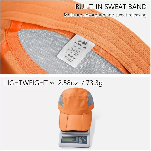 BASSDASH Folding Fishing Baseball Cap UPF 50 Water Resistant Outdoor Portable Brim Hats for Women Men Hiking AdjustablePumpkin