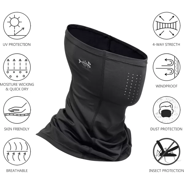 BASSDASH Neck Gaiter Mask UPF 50 Sun Protection for Men ampamp Women Fishing Hiking OutdoorBlack