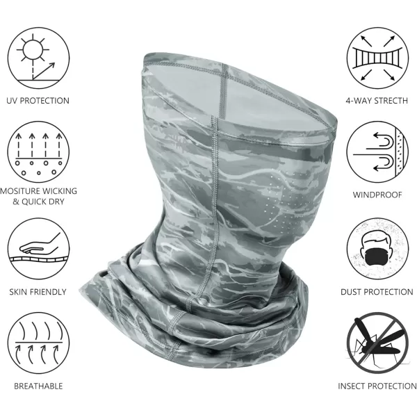 BASSDASH Neck Gaiter Mask UPF 50 Sun Protection for Men ampamp Women Fishing Hiking OutdoorGrey Camo