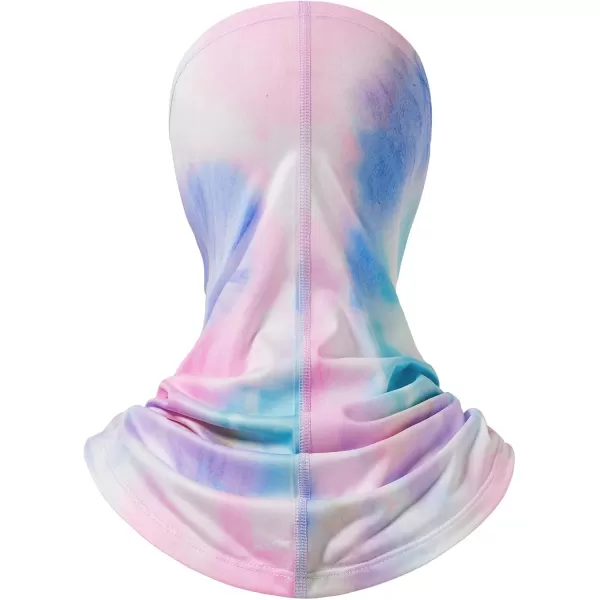 BASSDASH Neck Gaiter Mask UPF 50 Sun Protection for Men ampamp Women Fishing Hiking OutdoorPink Blue Tiedye