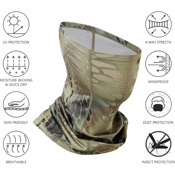 BASSDASH Neck Gaiter Mask UPF 50 Sun Protection for Men ampamp Women Fishing Hiking OutdoorPython Camo