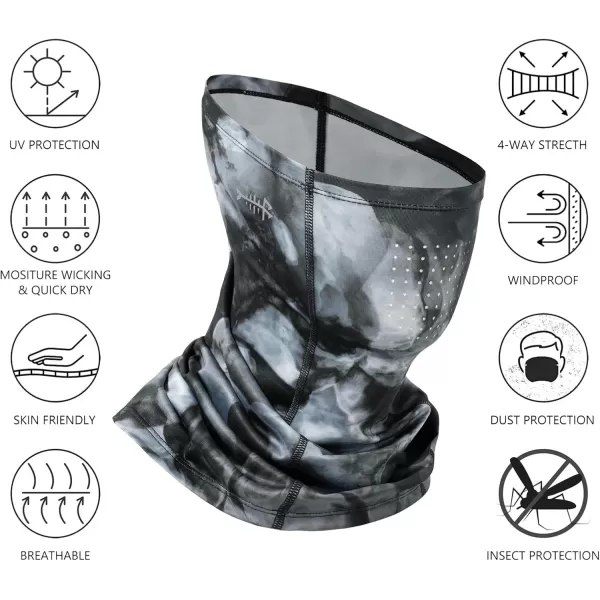 BASSDASH Neck Gaiter Mask UPF 50 Sun Protection for Men ampamp Women Fishing Hiking OutdoorSplash Black