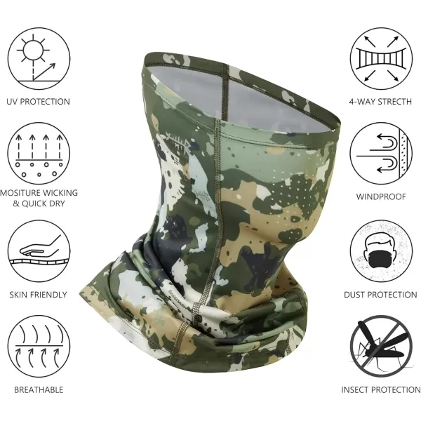 BASSDASH Neck Gaiter Mask UPF 50 Sun Protection for Men ampamp Women Fishing Hiking OutdoorTactical Camo