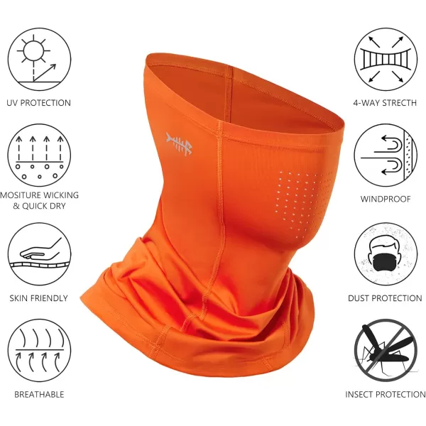 BASSDASH Neck Gaiter Mask UPF 50 Sun Protection for Men ampamp Women Fishing Hiking OutdoorTangerine