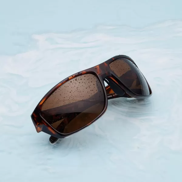 BASSDASH Polarized Sports Sunglasses for Men Women Fishing Driving Hiking UV400 with Lightweight TPX Unbreakable FrameV03 Frame  Tortoise  Lens  Brown