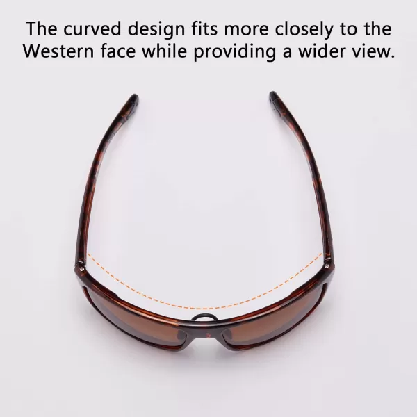 BASSDASH Polarized Sports Sunglasses for Men Women Fishing Driving Hiking UV400 with Lightweight TPX Unbreakable FrameV03 Frame  Tortoise  Lens  Brown