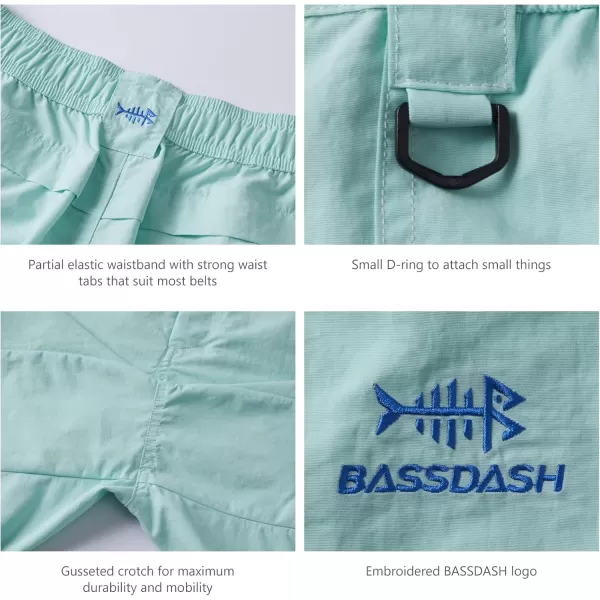 BASSDASH Womens 7 Fishing Shorts UPF 50 Water Resistant Quick Dry Lightweight Hiking Cargo Shorts with Pockets FP03WSeafoam