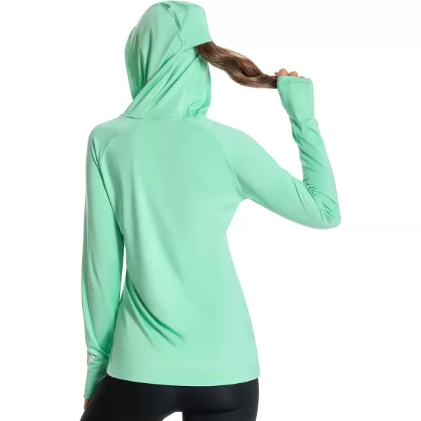 BASSDASH Womens UPF 50 Hiking Fishing Hoodie UV Shirt Long Sleeve Outdoor Activewear Breathable Lightweight StretchMint