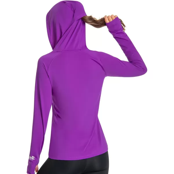 BASSDASH Womens UPF 50 Hiking Fishing Hoodie UV Shirt Long Sleeve Outdoor Activewear Breathable Lightweight StretchViolet