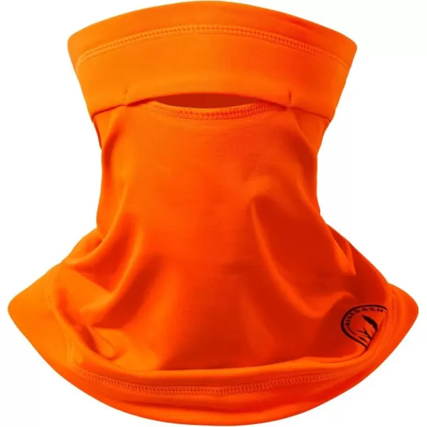 BASSDASH Fleece Neck Gaiter with Nose Hole Winter Face Mask for Men Women Windproof Scarf for Fishing Hunting SkiingOrange