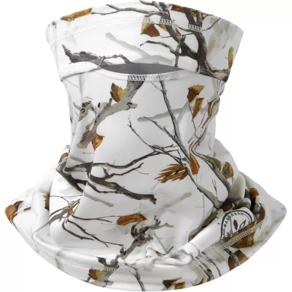 BASSDASH Fleece Neck Gaiter with Nose Hole Winter Face Mask for Men Women Windproof Scarf for Fishing Hunting SkiingSnow Woodland Camo