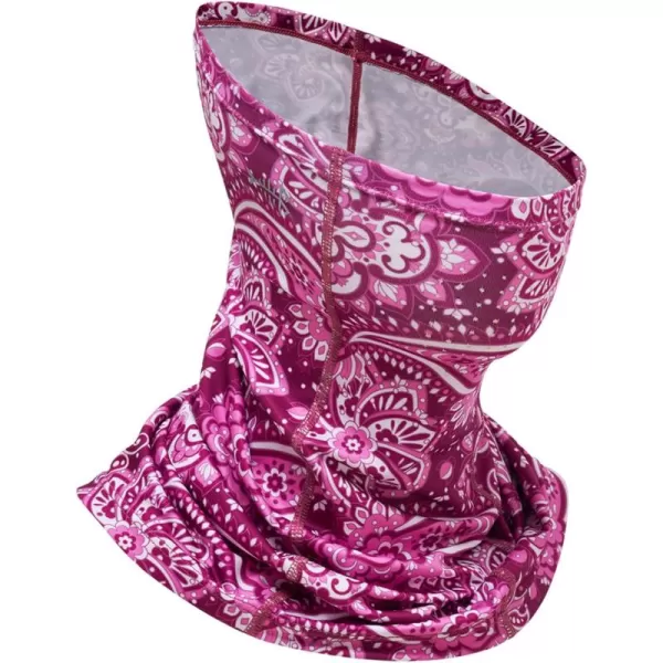 BASSDASH Neck Gaiter Mask UPF 50 Sun Protection for Men ampamp Women Fishing Hiking OutdoorPink Paisley