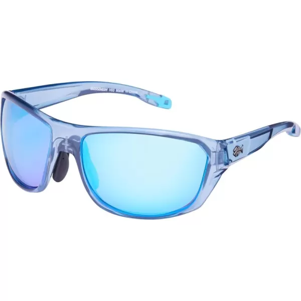 BASSDASH Polarized Sports Sunglasses for Men Women Fishing Driving Hiking UV400 with Lightweight TPX Unbreakable FrameClear Blue Frameice Blue Mirror Lens