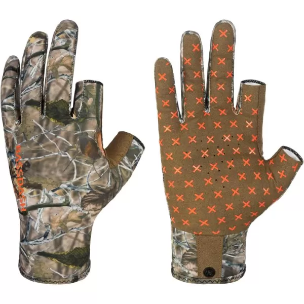 BASSDASH Unisex Fingerless Camo Hunting Gloves for Mens Womens Early Season Warm Weather UPF 50 Lightweight Fishing Photography HG03Autumn Forest