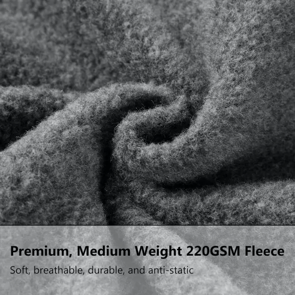 BASSDASH AllDay Mens Full Zip Fleece Jacket Soft Breathable MidWeight Polar Fleece Winter Coat with PocketsDark Heather Grey