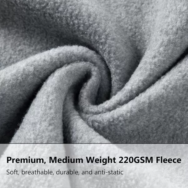 BASSDASH AllDay Mens Full Zip Fleece Jacket Soft Breathable MidWeight Polar Fleece Winter Coat with PocketsLight Heather Grey