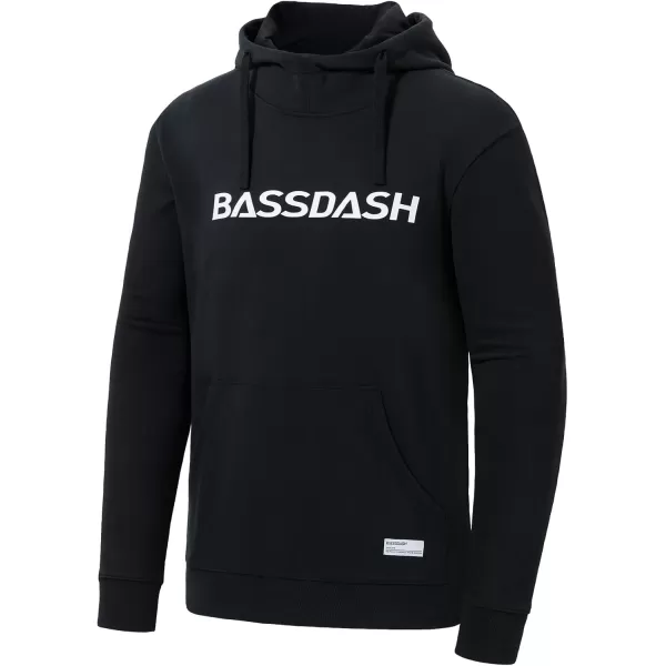 BASSDASH Mens Cotton Hoodie Long Sleeve Pullover Hooded Casual Drawstring Warm Sweatshirt with Kangaroo PocketBlack