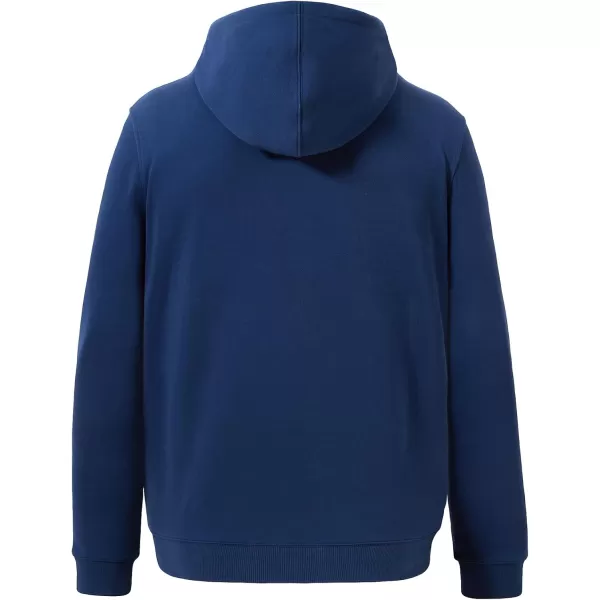 BASSDASH Mens Cotton Hoodie Long Sleeve Pullover Hooded Casual Drawstring Warm Sweatshirt with Kangaroo PocketDark Blue