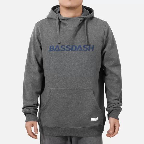 BASSDASH Mens Cotton Hoodie Long Sleeve Pullover Hooded Casual Drawstring Warm Sweatshirt with Kangaroo PocketDark Heather Grey