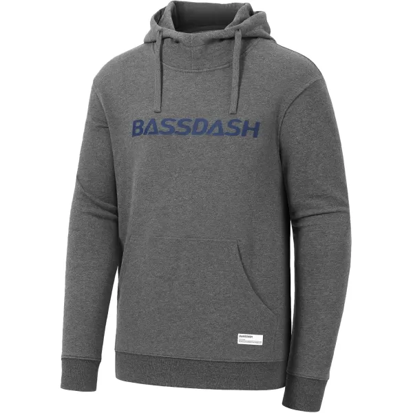 BASSDASH Mens Cotton Hoodie Long Sleeve Pullover Hooded Casual Drawstring Warm Sweatshirt with Kangaroo PocketDark Heather Grey