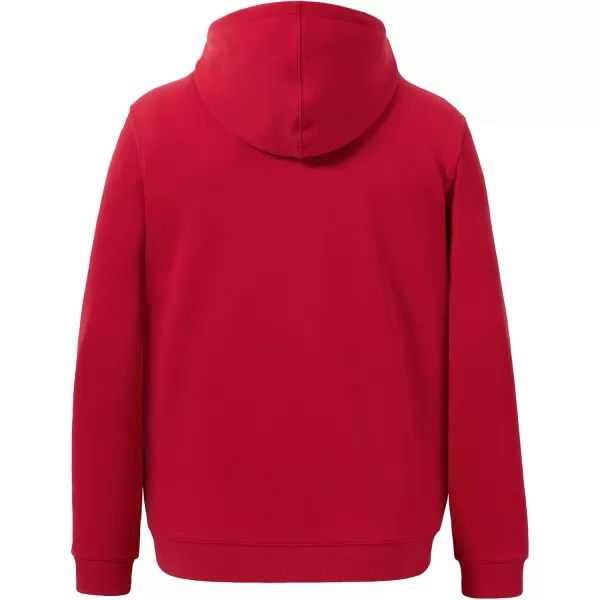 BASSDASH Mens Cotton Hoodie Long Sleeve Pullover Hooded Casual Drawstring Warm Sweatshirt with Kangaroo PocketRed