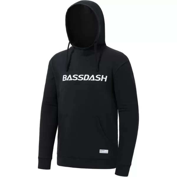 BASSDASH Mens Cotton Hoodie Long Sleeve Pullover Hooded Casual Drawstring Warm Sweatshirt with Kangaroo PocketBlack