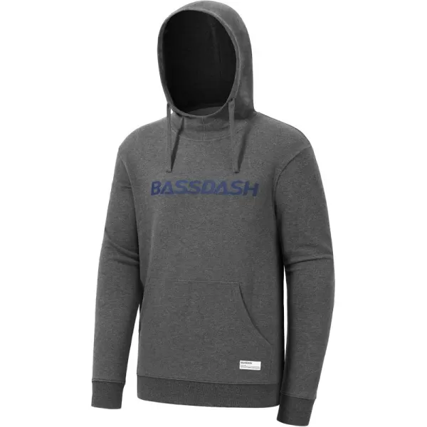 BASSDASH Mens Cotton Hoodie Long Sleeve Pullover Hooded Casual Drawstring Warm Sweatshirt with Kangaroo PocketDark Heather Grey