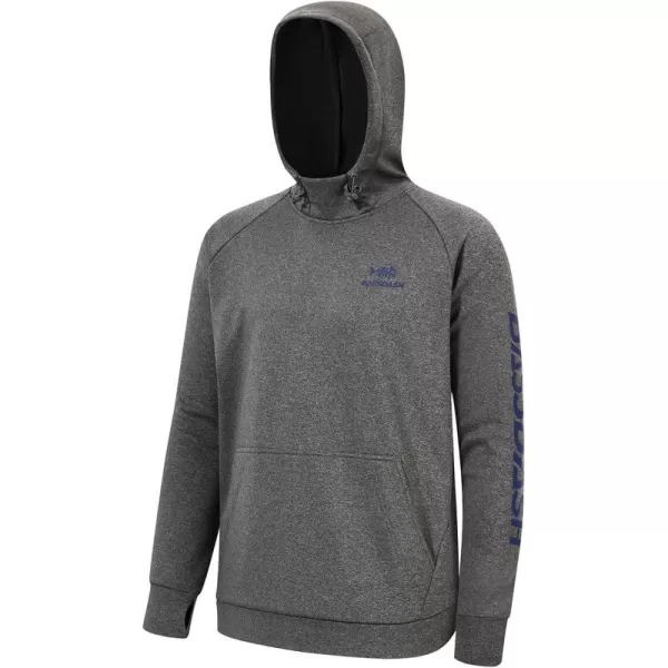 BASSDASH Mens Fleece Lined Fishing Hoodies Water Resistant Performance Pullover Sweatshirts Stretchy Hunting Workout FS32MDark Heather Grey