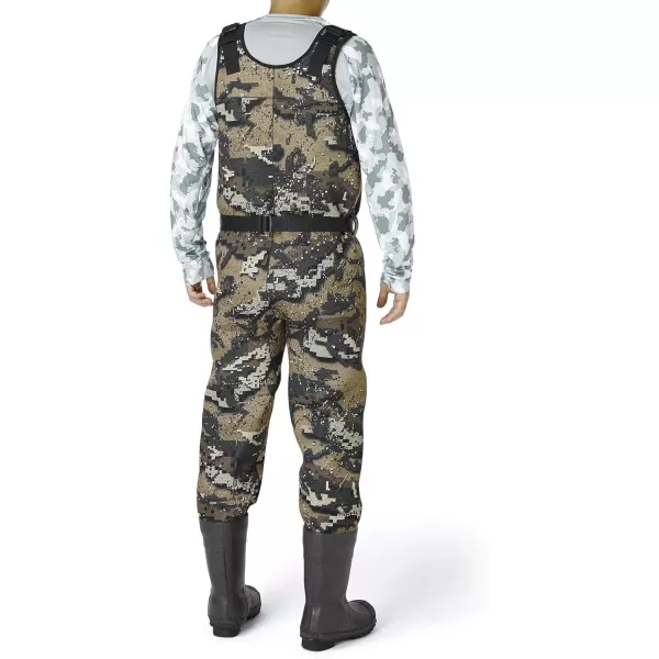 imageBASSDASH Bare Camo Neoprene Chest Fishing Hunting Waders for Men with 600 Grams Insulated Rubber BootfootBare Camo