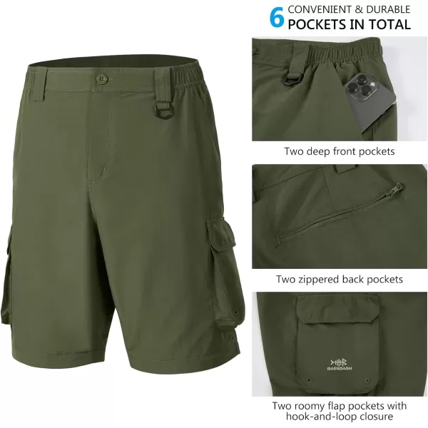 imageBASSDASH Mens Outdoor Quick Dry Convertible Pants ZipOff Water Resistant Lightweight Fishing Hiking Cargo Shorts UPF50Army Green