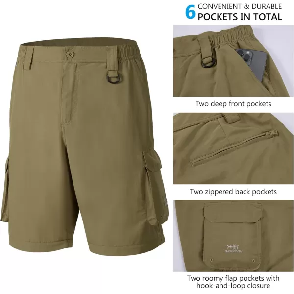 imageBASSDASH Mens Outdoor Quick Dry Convertible Pants ZipOff Water Resistant Lightweight Fishing Hiking Cargo Shorts UPF50Brown