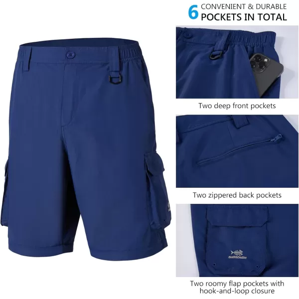 imageBASSDASH Mens Outdoor Quick Dry Convertible Pants ZipOff Water Resistant Lightweight Fishing Hiking Cargo Shorts UPF50Dark Blue