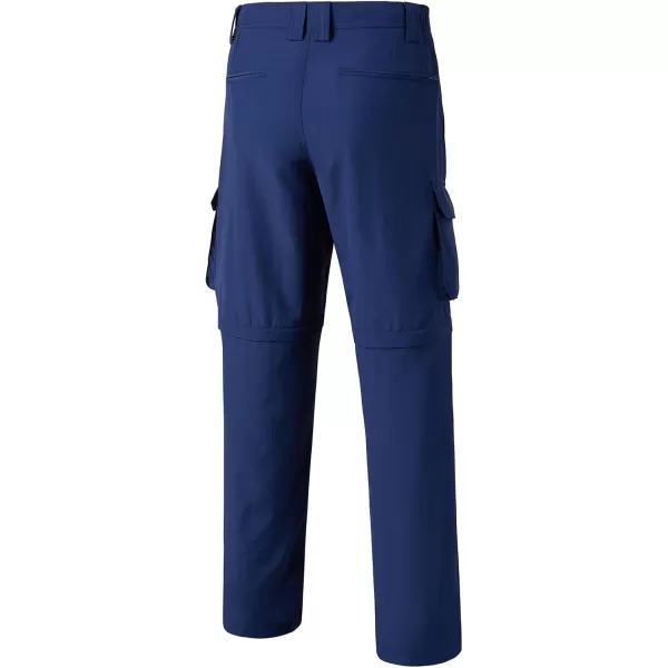 imageBASSDASH Mens Outdoor Quick Dry Convertible Pants ZipOff Water Resistant Lightweight Fishing Hiking Cargo Shorts UPF50Dark Blue