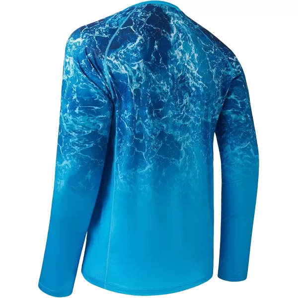 imageBASSDASH Mens UPF 50 Camo Fishing Shirt Quick Dry Long Sleeve Kayaking Hiking TShirtsOcean Gradient