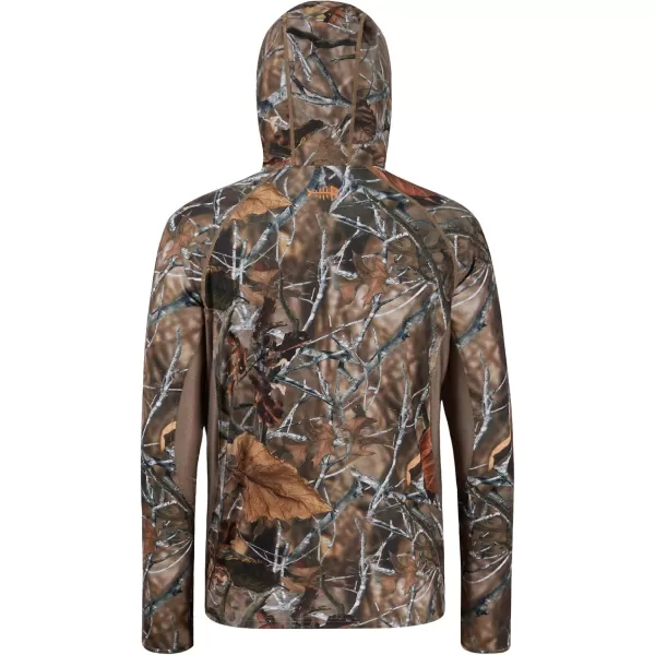 imageBASSDASH Mens UPF 50 Lightweight Hunting Camo Hoodie Quick Dry Performance Long Sleeve Fishing Shirt with Hood FS30MAutumn Forest