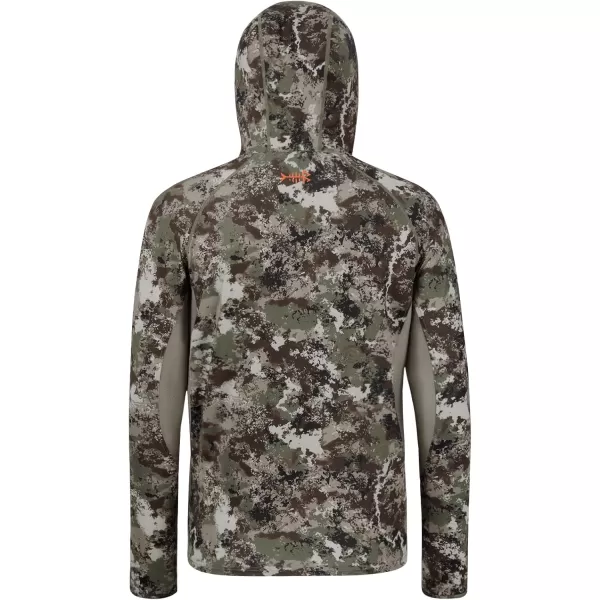 imageBASSDASH Mens UPF 50 Lightweight Hunting Camo Hoodie Quick Dry Performance Long Sleeve Fishing Shirt with Hood FS30MGrunge Camo