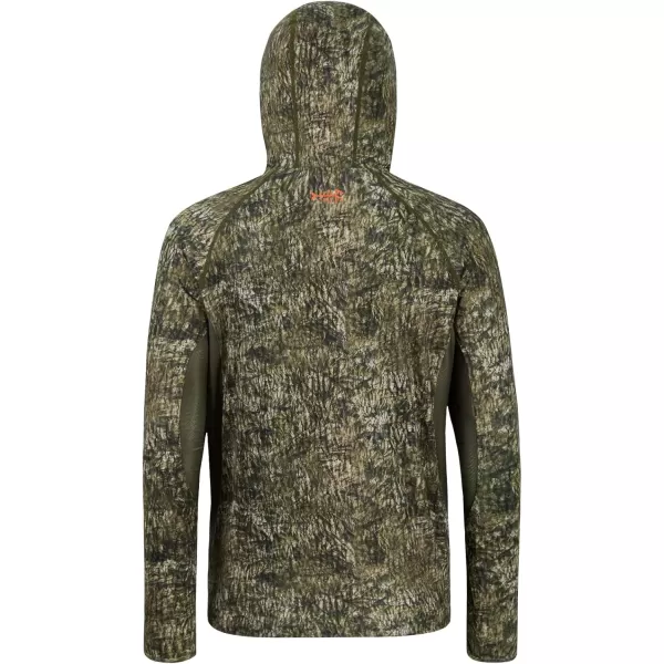 imageBASSDASH Mens UPF 50 Lightweight Hunting Camo Hoodie Quick Dry Performance Long Sleeve Fishing Shirt with Hood FS30MMossy Wood