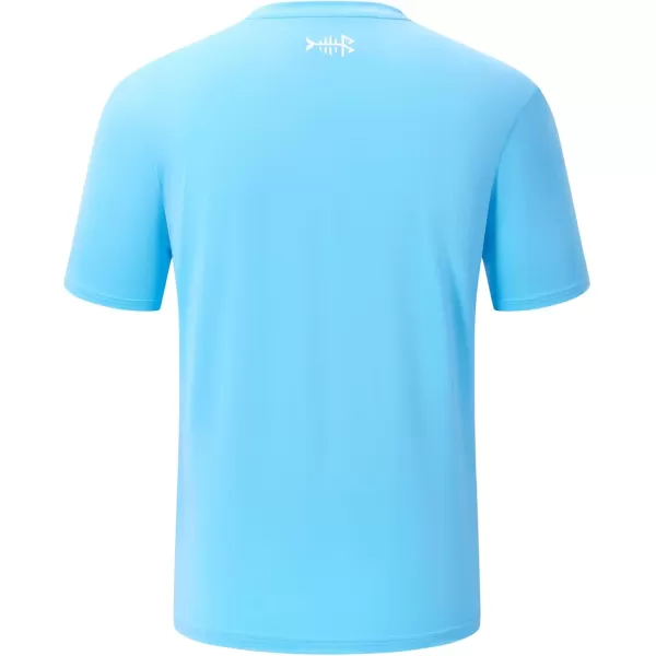 imageBASSDASH Mens UPF 50 Short Sleeve Fishing Shirts Performance Cooling UV Sun Protection Hiking TShirtsSky Blue