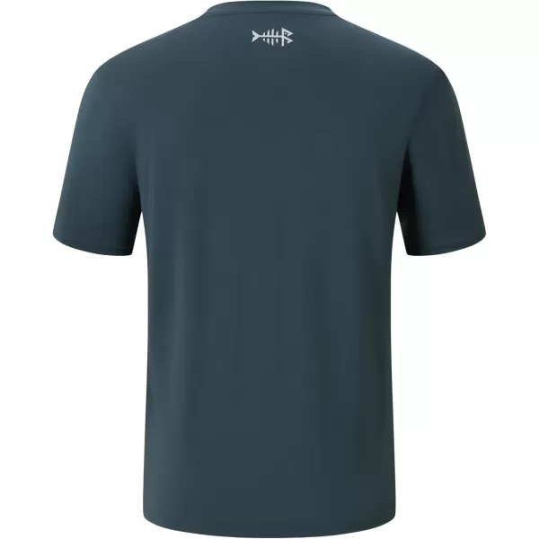 imageBASSDASH Mens UPF 50 Short Sleeve Fishing Shirts Performance Cooling UV Sun Protection Hiking TShirtsSlate Blue