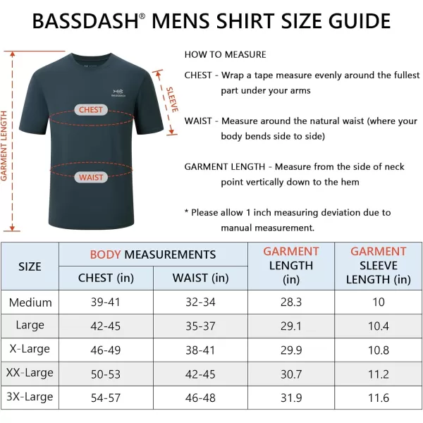 imageBASSDASH Mens UPF 50 Short Sleeve Fishing Shirts Performance Cooling UV Sun Protection Hiking TShirtsSlate Blue