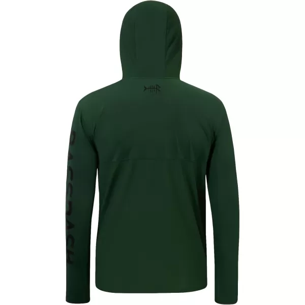 imageBASSDASH UPF 50 Mens UV Sun Protection Long Sleeve Performance Fishing Hoodie Hooded ShirtsForest GreenBlack