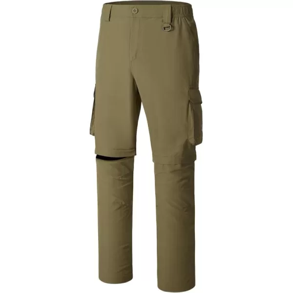 imageBASSDASH Mens Outdoor Quick Dry Convertible Pants ZipOff Water Resistant Lightweight Fishing Hiking Cargo Shorts UPF50Brown
