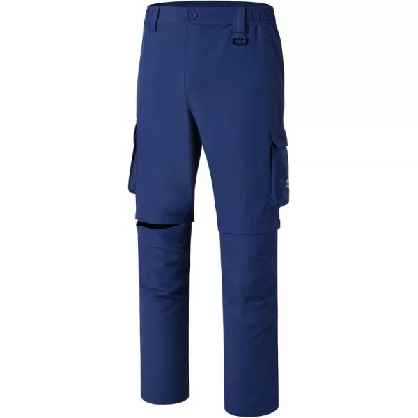 imageBASSDASH Mens Outdoor Quick Dry Convertible Pants ZipOff Water Resistant Lightweight Fishing Hiking Cargo Shorts UPF50Dark Blue