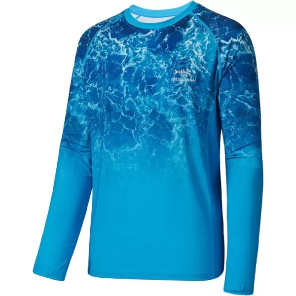 imageBASSDASH Mens UPF 50 Camo Fishing Shirt Quick Dry Long Sleeve Kayaking Hiking TShirtsOcean Gradient