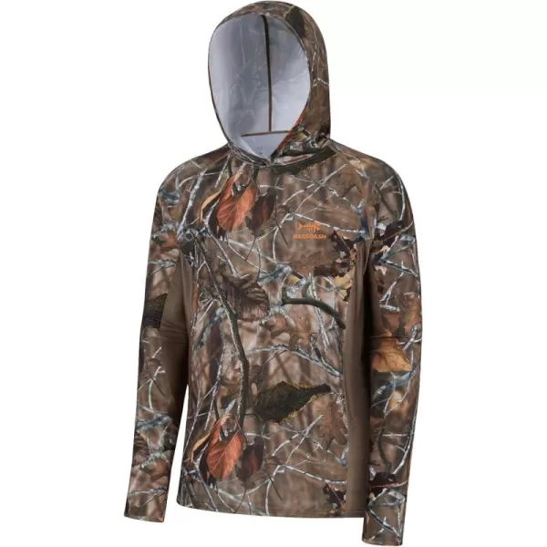 imageBASSDASH Mens UPF 50 Lightweight Hunting Camo Hoodie Quick Dry Performance Long Sleeve Fishing Shirt with Hood FS30MAutumn Forest