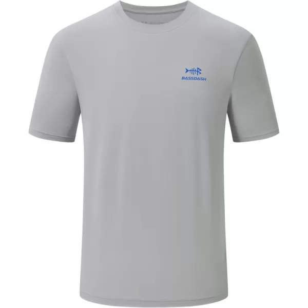 imageBASSDASH Mens UPF 50 Short Sleeve Fishing Shirts Performance Cooling UV Sun Protection Hiking TShirtsCool Grey