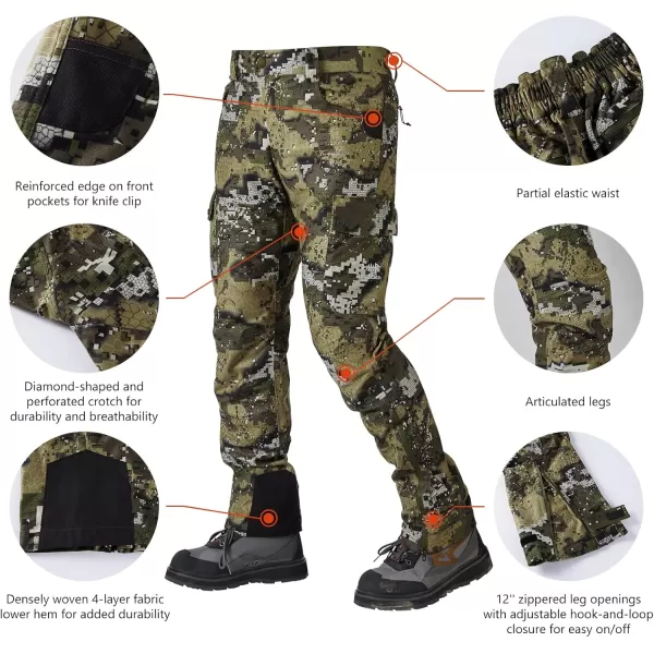 imageBASSDASH Walker Mens Waterproof Breathable Hunting Pants with Silent Outer Fabric for Fishing Turkey UplandDesolve Veil