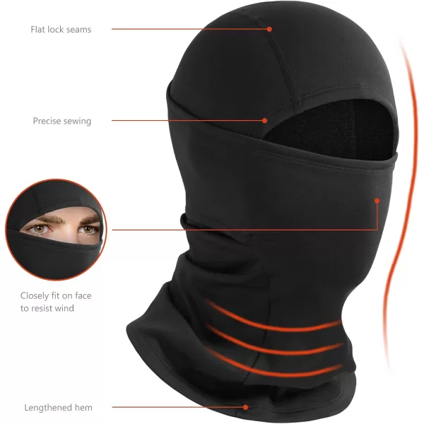 imageBASSDASH Winter Balaclava Fleece Ski Mask Ninja Hood Neck Warmer Fishing HuntingBlack