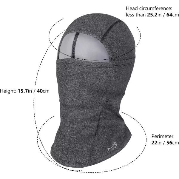 imageBASSDASH Winter Balaclava Fleece Ski Mask Ninja Hood Neck Warmer Fishing HuntingDark Heather Grey